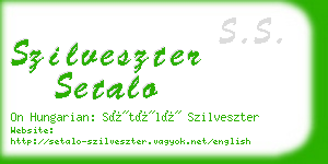 szilveszter setalo business card